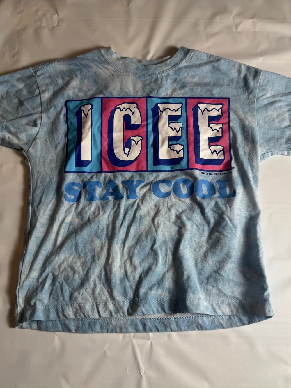 🥤 Retro ICEE Stay Cool Blue Tie Dye Graphic Tee ✨ Size S